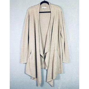 Barefoot Dreams Womens Sweater L/XL Blush Bamboo CozyChic Open Cardigan